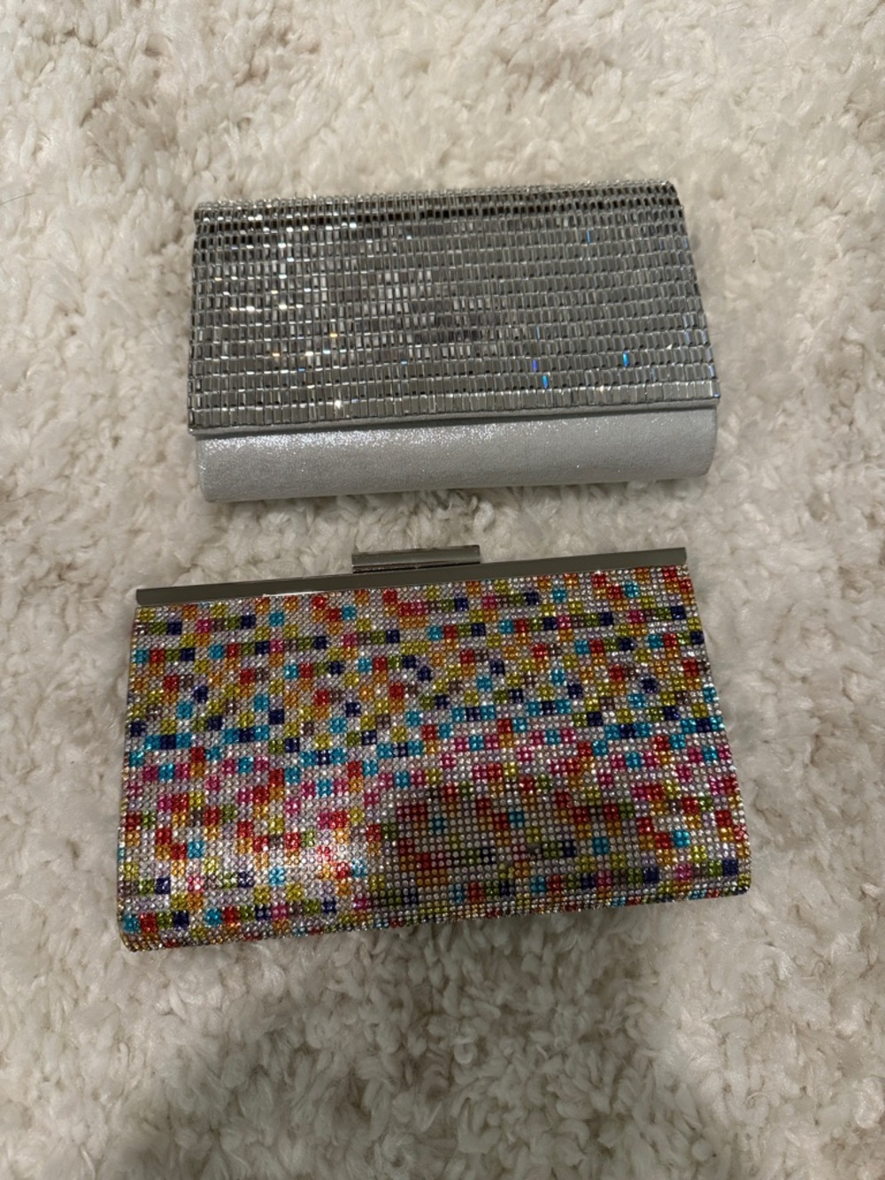 Two Nina Rhinestone Evening Clutches - Women Bags